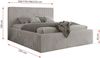 MKS Möbel 'Tiliano Classic' Polsterbett mit Stauraum, Cordstoff, Hellgrau, 200x200 cm, Foam | H2 - weich Bild 4