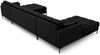 Micadoni Panorama-Sofa Mamaia 6-Sitzer Strukturierter Stoff Neve Schwarz schwarze Beine Bild 3