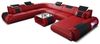Sofa Dreams Wohnlandschaft Sofa Ledercouch Leder Rimini XXL U Form Ledersofa, Couch, mit LED, wahlweise mit Bettfunktion als Schlafsofa, Designersofa Bild 4
