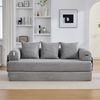 Modulares 2-Sitzer Sofa B 200 x T 94 x H 67 cm aus Cordstoff in Hellgrau Bild 2