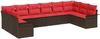 vidaXL Gartensofa-set mit Kissen 10 pcs Braun Poly-Rattan 3345544 Bild 2