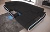 Wohnlandschaft Stoff Concept mit LED - Strukturstoff - Schwarz-Weiß - Rechts Bild 3