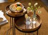 Beistelltisch 2er Set Gold / Schwarz Metall Hammerschlag Satztisch Rund, Couchtisch abnehmbares Tablett, Tabletttisch Sofa 2 teilig Modern, Runder Sofatisch Bild 5
