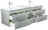 Badmöbel Milano XL 172cm Doppel- Waschtisch SoftClose beton : Beton Bild 5