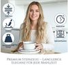 PURE LIVING INTERIOR DESIGN Geschirr-Set Porzellan Geschirrset 6 Personen Scandi 18 tlg. TESTSIEGER, Traumhafte (18-tlg), 6 Personen, Porzellan, Zeitloses skandinavisches Design, Eleganter schwarzer Rand, Minimalis… Bild 3