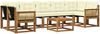 vidaXL Outdoor-Sofagarnitur mit Kissen 8 pcs Natur und Creme 3381842 Bild 2