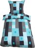 Moderne Fleece Bettwäsche - Stillvolles Design in Türkis, Schwarz, Grau aus 100% Polyester 155x220 cm Bild 2