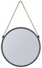 Levandeo® Wandspiegel, Spiegel 30cm Rund Schwarz Metall Jute Wandspiegel Flurspiegel Bild 4