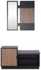 HTI-Living Garderobe Garderobenpaneel mit Spiegel und Schuhbank (Set, 2 St, 1 Garderobenpaneel mit Spiegel, 1 Schuhbank), Set Wandgarderobe und Schuhregal mit Sitzkissen Bild 2
