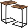 AMHANCIBLE Beistelltisch Laptop-Tisch & Couchtisch 2er Set, für Wohnzimmer & Schlafzimmer (2-St), C-förmig, zum Unterschieben unter Sofa/Bett, mit Metallgestell Bild 4