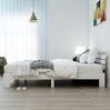 Bett 140x200 cm aus massiver Kiefer mit Stauraum – rustikales, weißes Design Bild 1