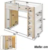 Hochbett mit RGB LED-Streifen, Lattenrost, Kleiderschrank, Trittleiter, Regal und Rausfallschutz, 140x200 cm, Kinderbett, Kiefer Bild 5