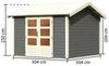 Gartenhaus Theres 7 - 304x304 cm, 28 mm Holz terragrau, Karibu Bild 2