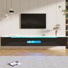 TV-Board mit LED-Beleuchtung & 3 Türen, 180 x 35 x 30 cm, Schwarz-Weiß Bild 2