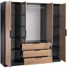 Vente-unique - LAMIKI Wardrobe and walk-in wardrobe Holz, Platte SchwarzBeige - B 58 cm x H 200 cm x L 196 cm Bild 3