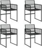 vidaXL Gartenstühle 4 Stk. Schwarz Poly Rattan 4008578 Bild 2