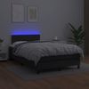 vidaXL Boxspringbett mit Matratze & LED Kunstleder Schwarz 120x200 cm Bild 4