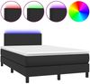 vidaXL Boxspringbett mit Matratze & LED Kunstleder Schwarz 120x200 cm Bild 2