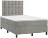vidaXL Boxspringbett mit Matratze & LED Hellgrau 120x200 cm Samt, Härtegrad: H2 [3136353] Bild 3