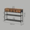SONGMICS Konsolentisch, Beistelltisch mit 3 Stoffschubladen, schmaler Flurtisch, für Wohnzimmer, Metallrahmen, braun Bild 5