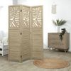 Paravent Raumteiler 3 teilig Holz Raumtrenner Trennwand Sichtschutz Sand Beige Bild 2