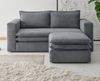 Sofa 2-Sitzer Pesaro in grau Cord Set inkl. Hocker Bild 2
