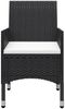 vidaXL 3-tlg. Bistro-Set Poly Rattan und Hartglas Schwarz 3058378 Bild 5