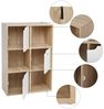 Mondeer Bücherregal Aufbewahrungsregal, Bücherschrank, Regal aus Holz, Sechs Fächer mit 3 Türen Bild 4