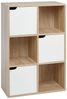 Mondeer Bücherregal Aufbewahrungsregal, Bücherschrank, Regal aus Holz, Sechs Fächer mit 3 Türen Bild 2