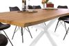 Esstisch Baumkante Holz-Optik Wildeiche 220 x 100 Spider-Gestell weiß JOSY 142463968 Bild 3