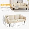 Schlafsofa mit verstellbarer Sitzfläche, Beige, Samtbezug, 2-fach Kissen-Set, 3-fach Rückenlehnenverstellung,76x176x78 cm Bild 3