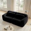 Ecksofa, Sitzfläche frei kombinierbar, Plüsch mit 32D-Hochresilienz­schaum, modular, Schwarz,204*104*73 cm Bild 2