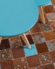 Teppich Kuhfell braun-blau 160x230 cm Patchwork ALIAGA Bild 3