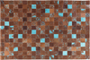 Teppich Kuhfell braun-blau 160x230 cm Patchwork ALIAGA Bild 4