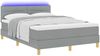 vidaXL LED Boxspringbett mit Kopfteil Hellgrau 140 x 200 cm Stoff 3342366 Bild 3