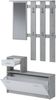 Dmora Eingangsmöbel Garolfo, Moderner Eingang, Wandgarderobe, Multifunktions-Aufbewahrungskonsole, 100x26h190 cm, Weiß und Zement Bild 5