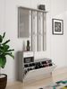 Dmora Eingangsmöbel Garolfo, Moderner Eingang, Wandgarderobe, Multifunktions-Aufbewahrungskonsole, 100x26h190 cm, Weiß und Zement Bild 4