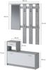 Dmora Eingangsmöbel Garolfo, Moderner Eingang, Wandgarderobe, Multifunktions-Aufbewahrungskonsole, 100x26h190 cm, Weiß und Zement Bild 3