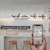 ZMH LED Pendelleuchte Esstisch Hängelampe Schwarz Esszimmerlampe Modern Dimmbar Esstischlampe mit Fernbedienung 42W Ring Hängeleuchte 150CM Höhenverstellbar Wohnzimmer Pendellampe für Esszimmer Bild 3