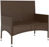 vidaXL Gartenbank 2-Sitzer mit Kissen Braun Poly Rattan 319487 Bild 4