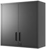 Celya Wandhängeschrank Hängeschrank Metall-Wandschrank mit Schloss, Höhenverstellbar, Robust, Umweltfreundlich, Ideal für Garage, Werkstatt & Büro,H77 cm × B75 cm × T30 cm, Metall-Wandschrank mit Türverschluss & Ablage Bild 4
