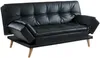 Vente-unique - ZARINA Sofa Kunstleder Schwarz - B 94 cm x H 91 cm x L 185 cm Bild 5