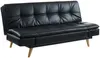 Vente-unique - ZARINA Sofa Kunstleder Schwarz - B 94 cm x H 91 cm x L 185 cm Bild 3