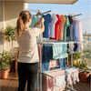 AKKEE Turmwäscheständer klappbarer Wäscheständer Turm mit 4 360° drehbare Universalrollen, Für Wohnzimmer, Balkon oder Terrasse Bild 4