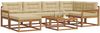 vidaXL Outdoor-Sofagarnitur mit Kissen 7 pcs Natur und Beige 3367851 Bild 3