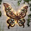 Haushalt International Wanddekoobjekt LED Solarbeleuchtung SCHMETTERLING Solar-Wandleuchte Wandbild (1 St), schön designte Wanddeko aus Metall mit 24 warmweiße LEDs Bild 3