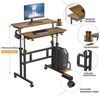 OUNUO Computertisch Höhenverstellbar Laptoptisch mit Rollen und kippbarer Tischplatte Bild 3