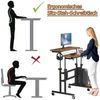 OUNUO Computertisch Höhenverstellbar Laptoptisch mit Rollen und kippbarer Tischplatte Bild 2