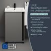 BADEDU LULE Gäste WC Waschtisch Set 51 cm breit, Grau, Waschbecken Keramik Weiß, mit Füßen Bild 2