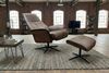 KAWOLA Relaxsessel FERREIRA Drehsessel Lederfaserstoff anthrazit mit Hocker 106 x 84 x 78 cm Bild 2